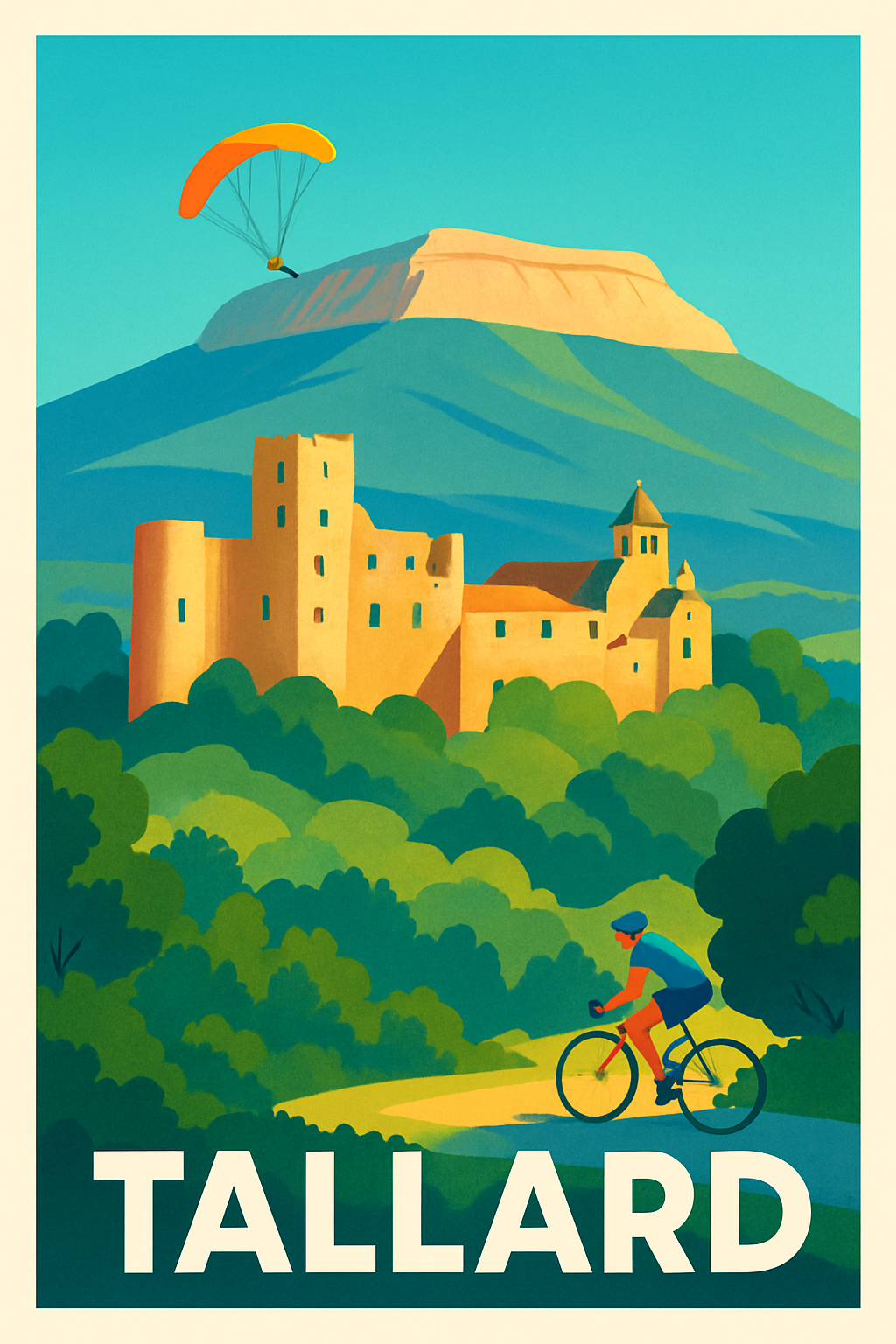 Hautes-Alpes France Pas de Cadre / 20 × 30cm Affiche de Tallard - Escapade nature et patrimoine