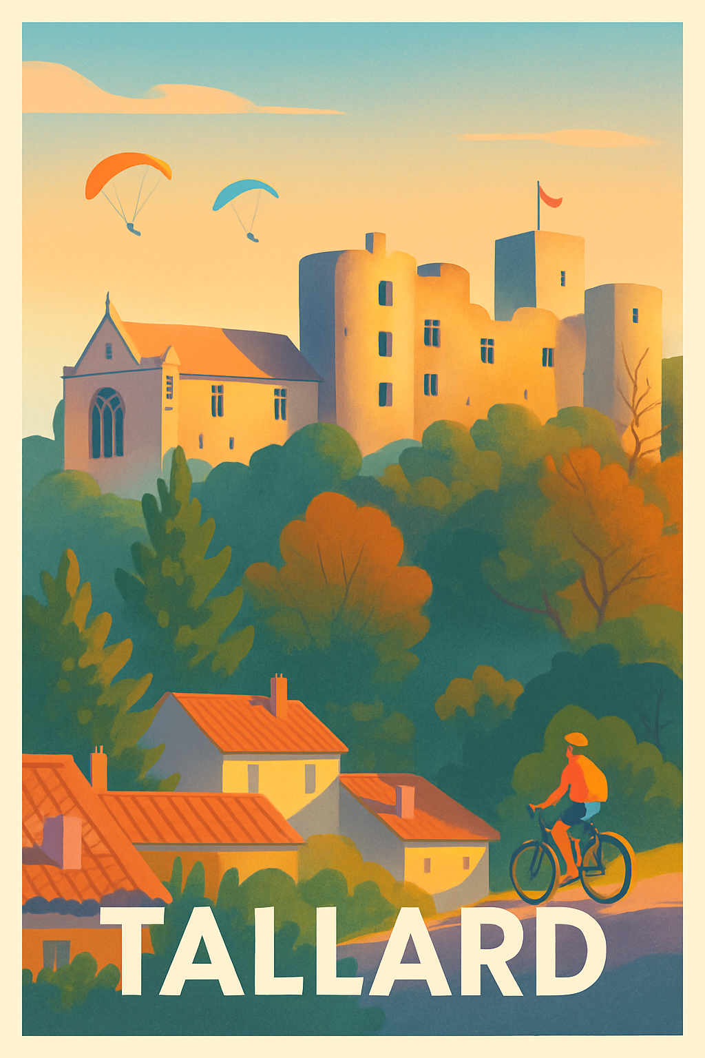 Hautes-Alpes France Pas de Cadre / 20 × 30cm Affiche de Tallard - Évasion au cœur de la nature et de l'histoire