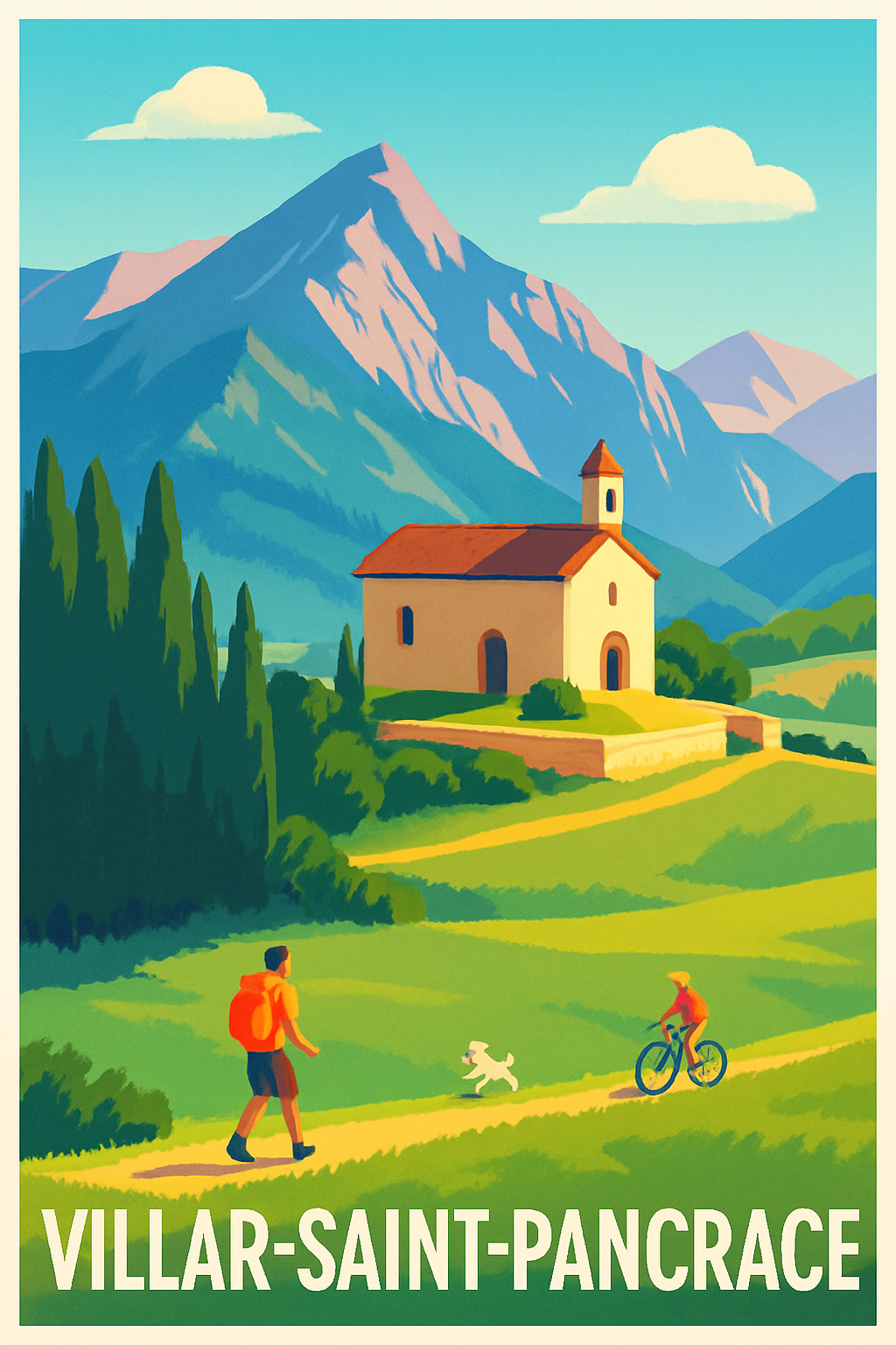 Hautes-Alpes France Pas de Cadre / 20 × 30cm Affiche de Villar-Saint-Pancrace - Évasion et nature en montagne