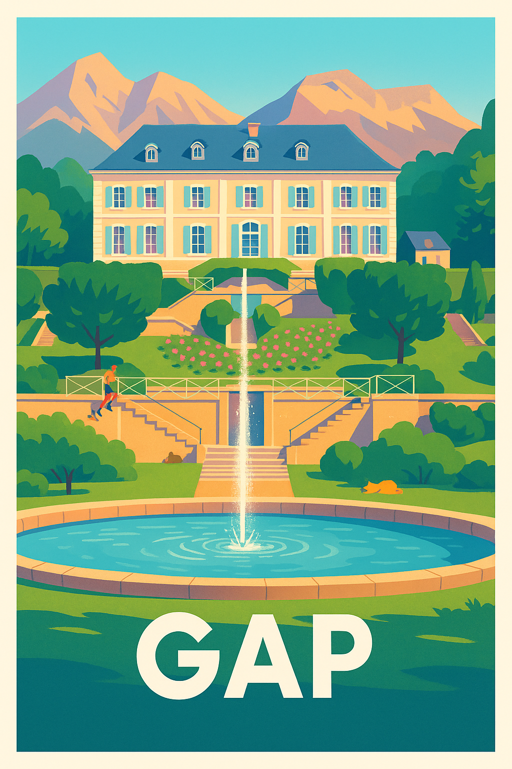 Hautes-Alpes France Pas de Cadre / 20 × 30cm Affiche Gap - Élégance et sérénité en Haute-Alpes