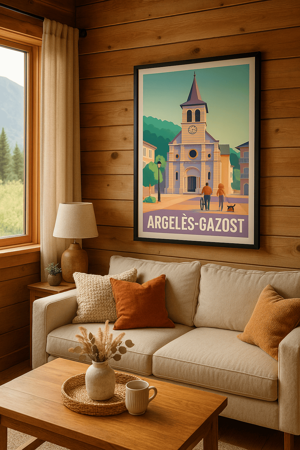 Hautes-Pyrénées France Affiche de Argelès-Gazost - Charme paisible au cœur des Pyrénées