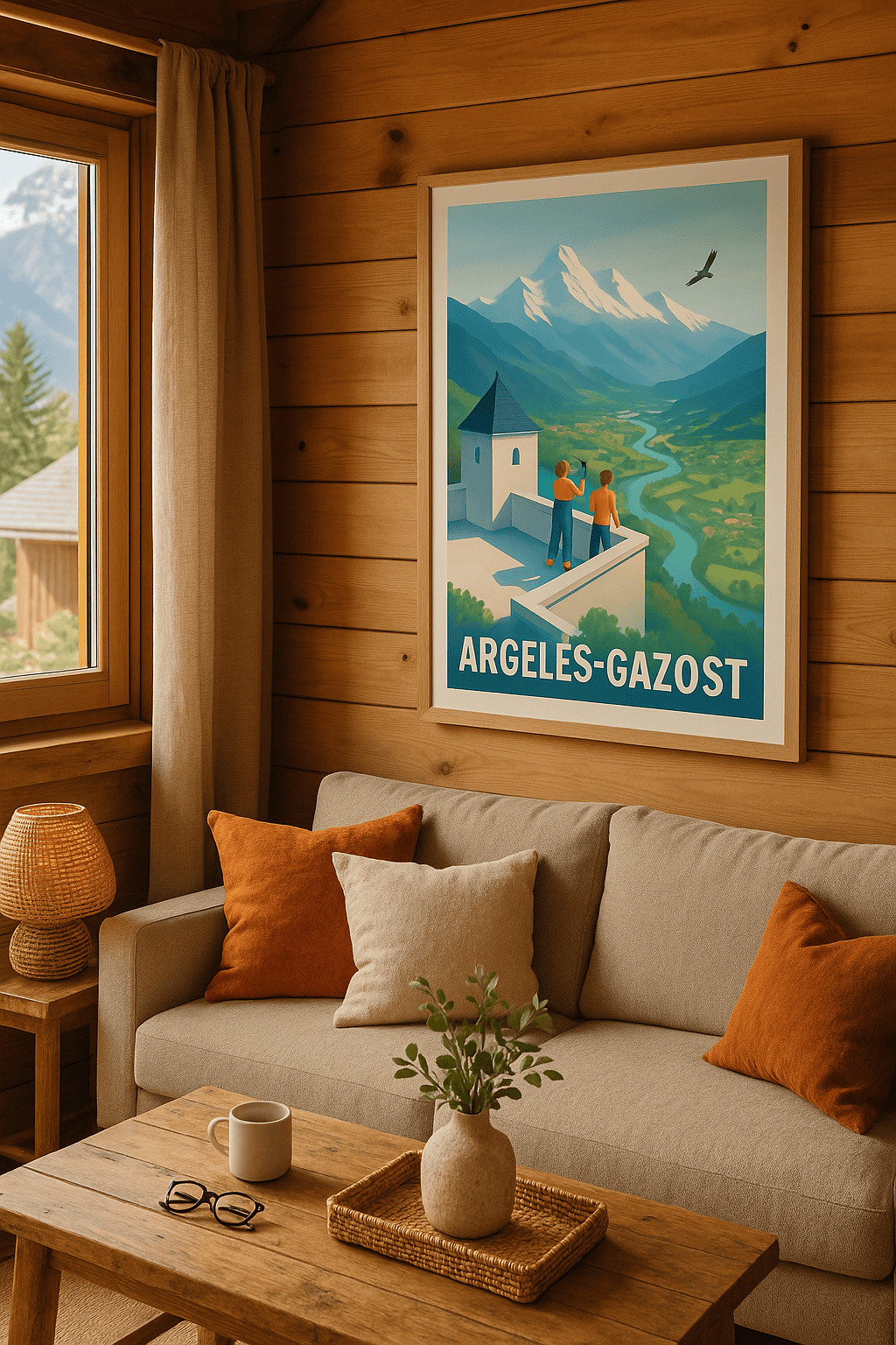 Hautes-Pyrénées France Affiche de Argelès-Gazost - Vue imprenable sur les Pyrénées