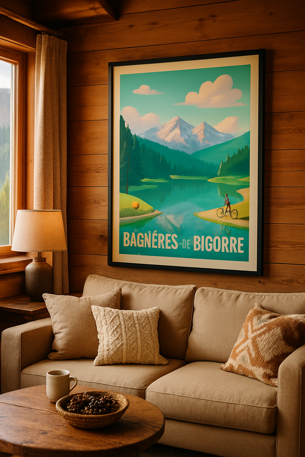 Hautes-Pyrénées France Affiche de Bagnères-de-Bigorre - Évasion nature entre lacs et montagnes