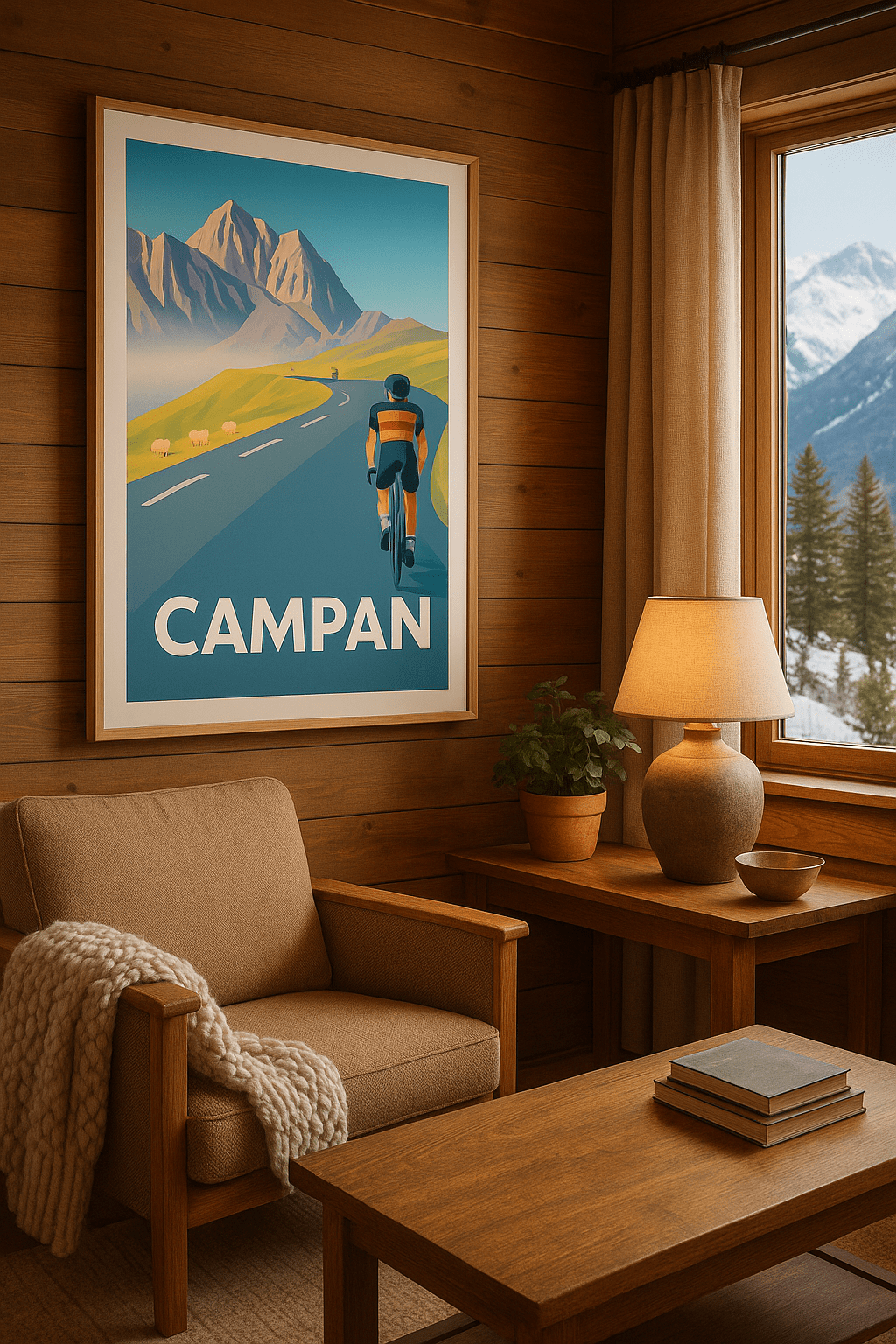 Hautes-Pyrénées France Affiche de Campan - Aventure cycliste au cœur des Pyrénées