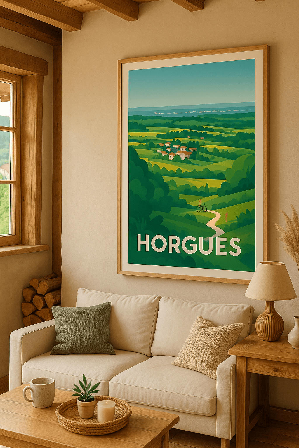 Hautes-Pyrénées France Affiche de Horgues - L'évasion bucolique au cœur des Pyrénées