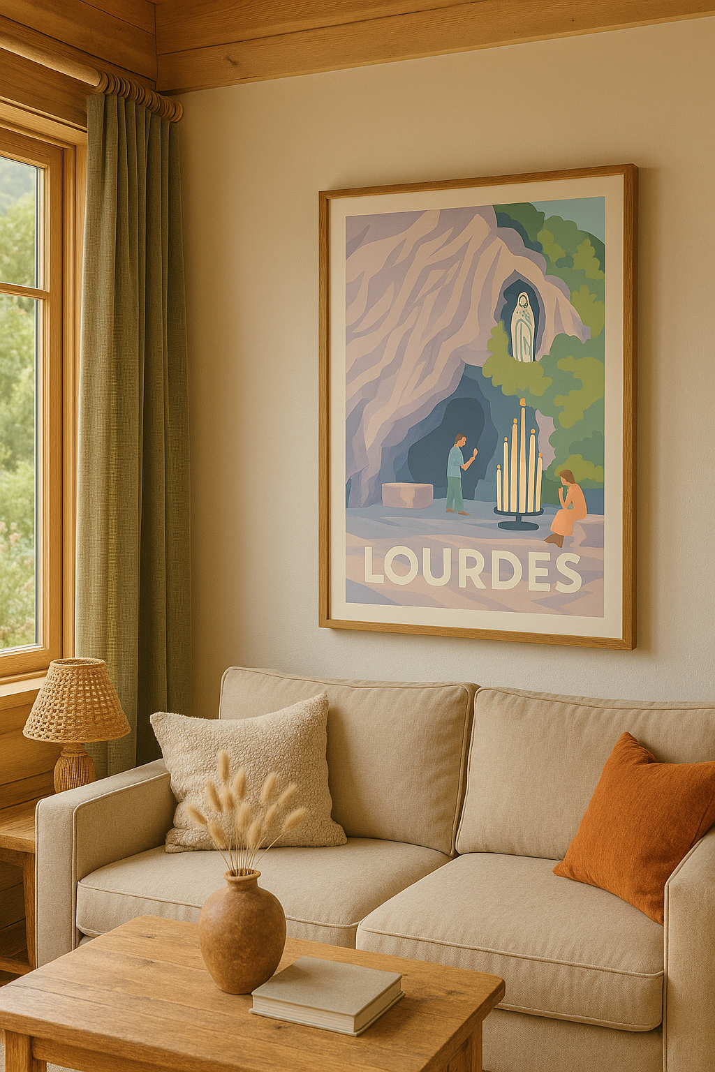Hautes-Pyrénées France Affiche de Lourdes - Lieu de recueillement et de paix