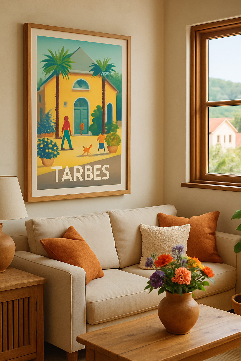 Hautes-Pyrénées France Affiche de Tarbes - Charme ensoleillé et douceur de vivre