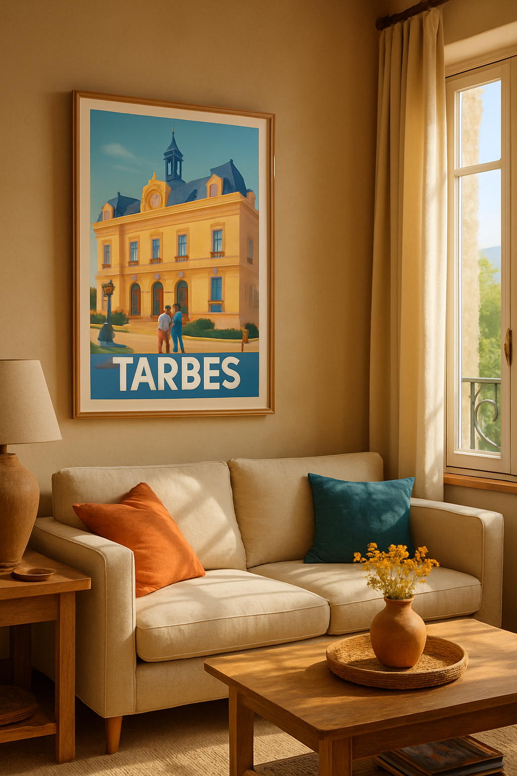 Hautes-Pyrénées France Affiche de Tarbes - L'élégance architecturale au cœur de la ville