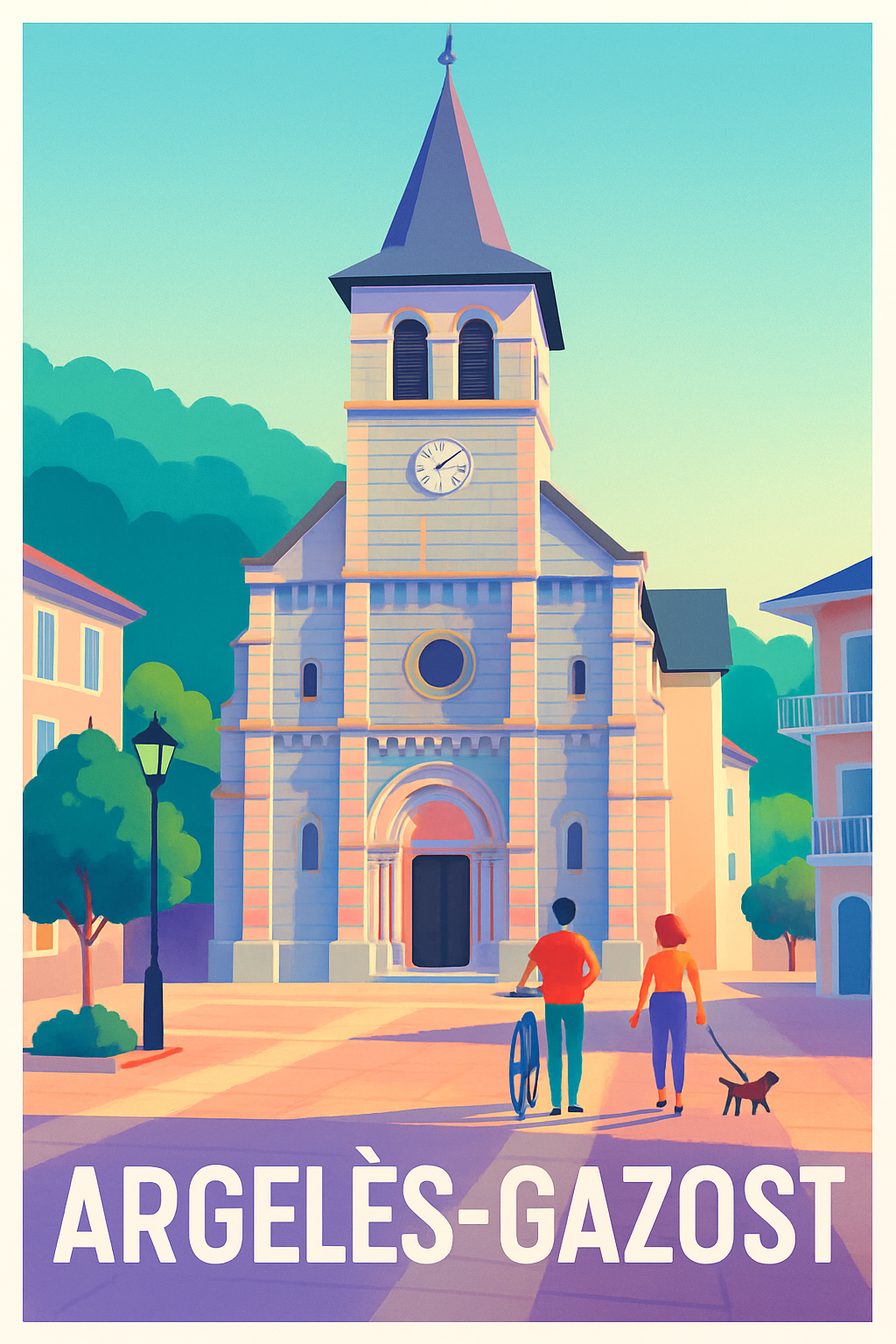 Hautes-Pyrénées France Pas de Cadre / 20 × 30cm Affiche de Argelès-Gazost - Charme paisible au cœur des Pyrénées