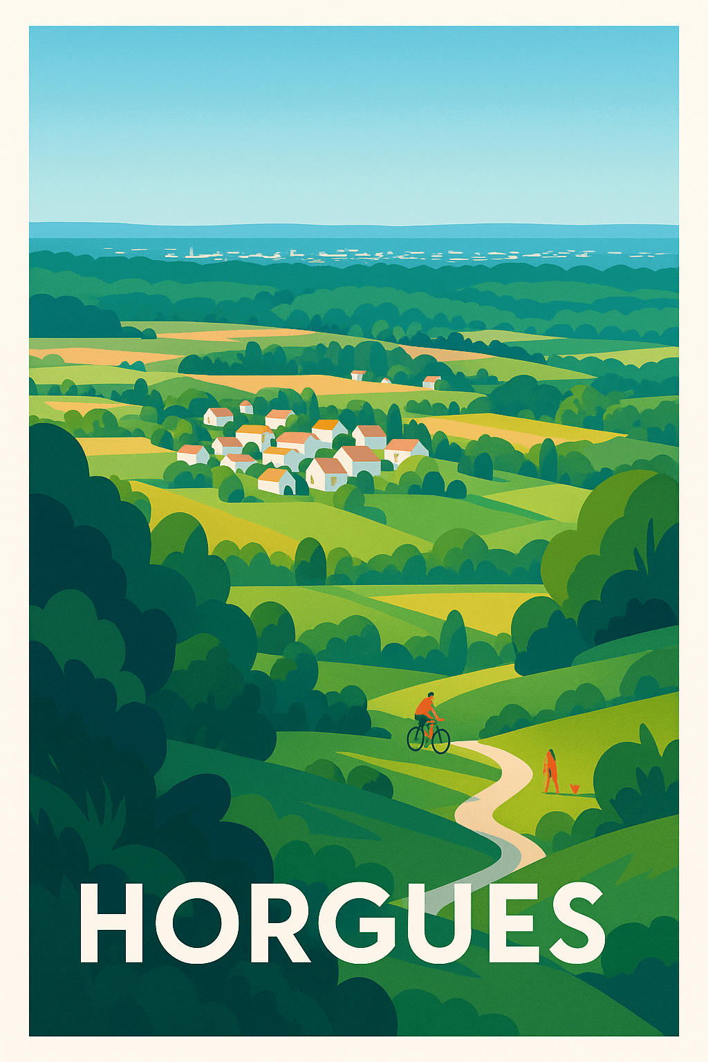 Hautes-Pyrénées France Pas de Cadre / 20 × 30cm Affiche de Horgues - L'évasion bucolique au cœur des Pyrénées