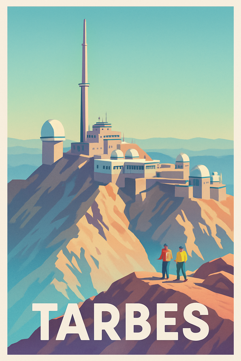 Hautes-Pyrénées France Pas de Cadre / 20 × 30cm Affiche de Tarbes - Exploration et sommets pyrénéens