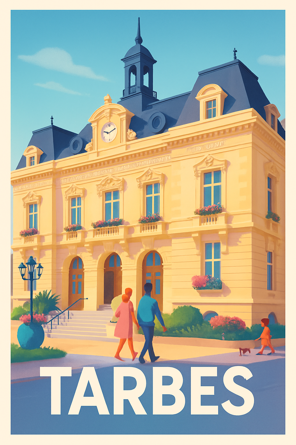 Hautes-Pyrénées France Pas de Cadre / 20 × 30cm Affiche de Tarbes - L'élégance architecturale au cœur de la ville