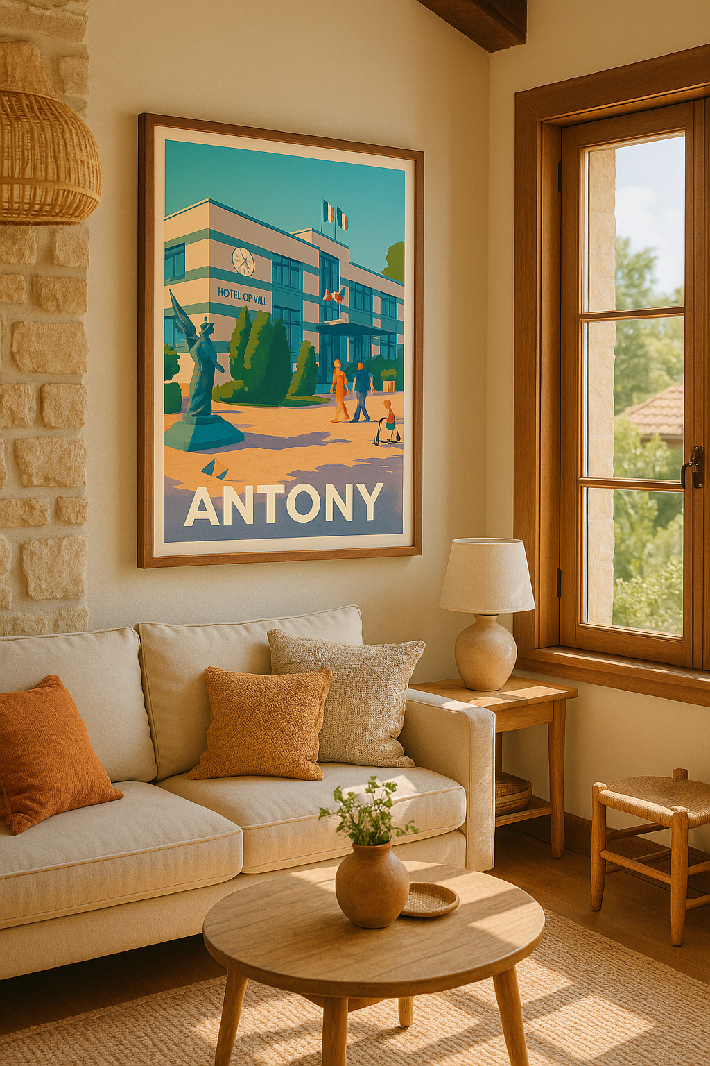Affiche Antony — Charme et vie locale au pied de la mairie · poster d'art de Antony