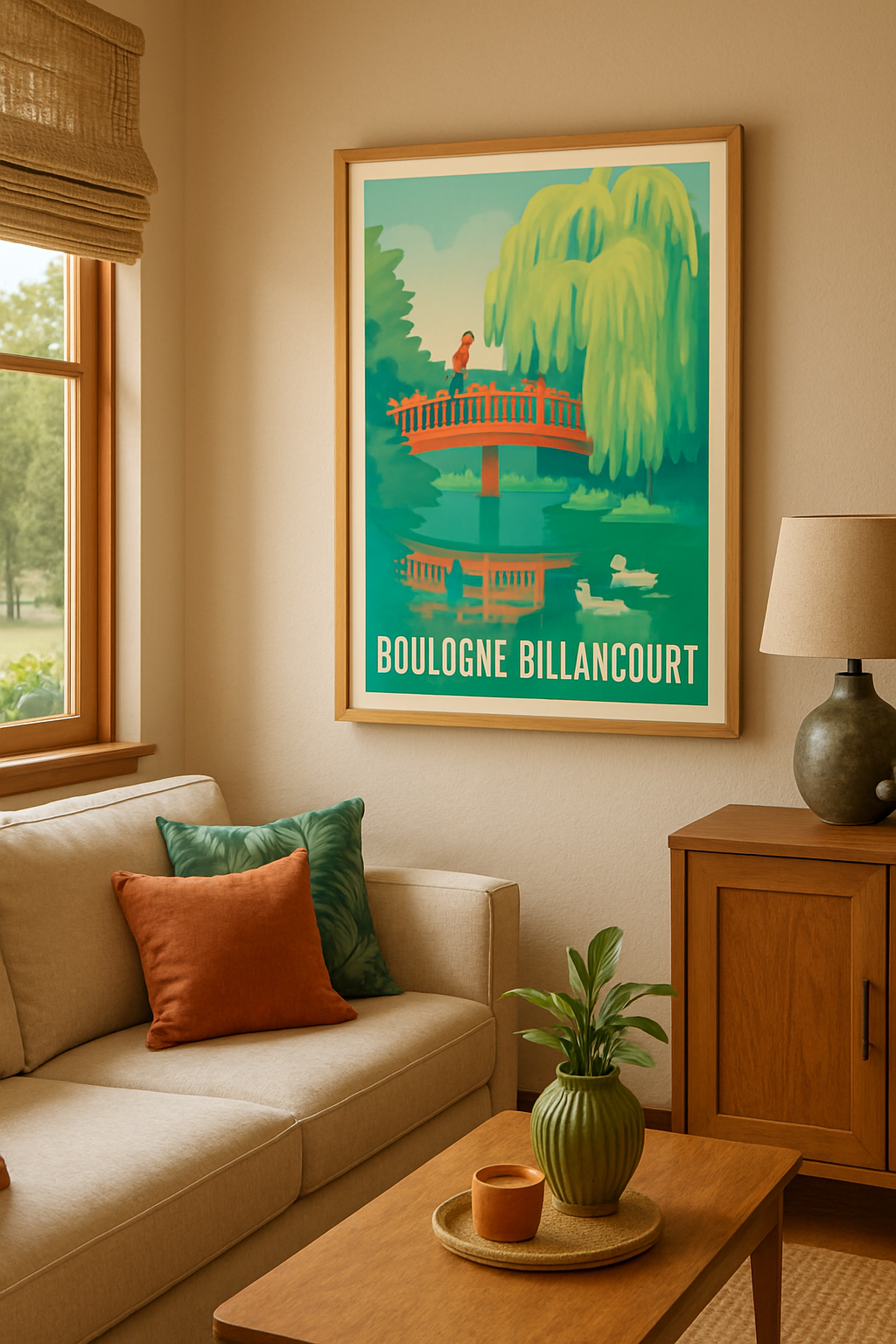 Hauts-de-Seine France Affiche de Boulogne-Billancourt - Havre de paix et nature urbaine