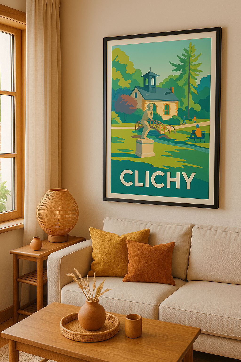 Affiche Clichy — Un havre de calme et de verdure · poster d'art de Clichy