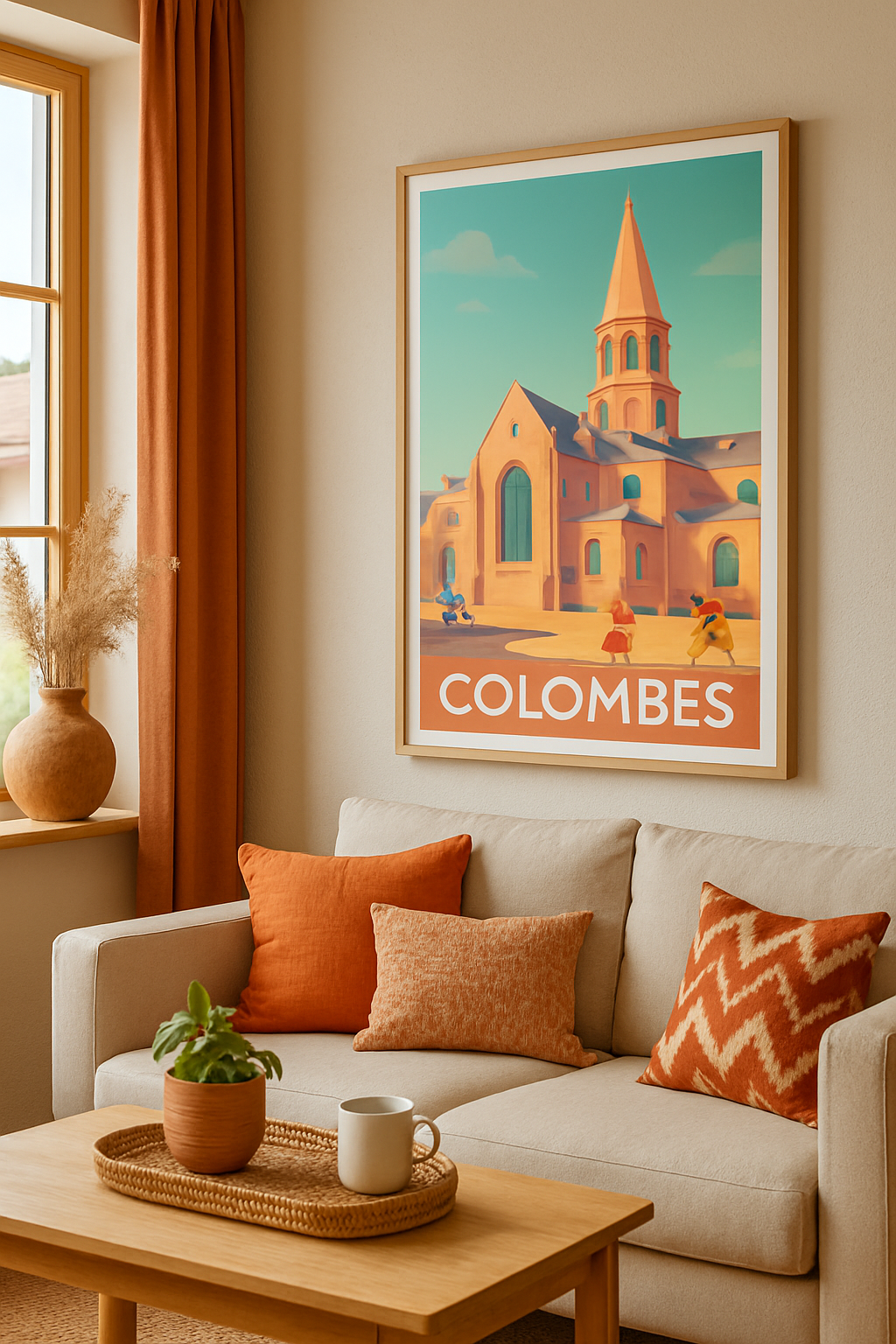 Affiche Colombes — Charme et douceur au cœur de la ville · poster d'art de Colombes