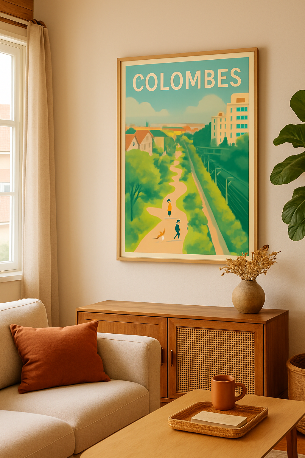 Affiche Colombes — Promenade champêtre en ville · poster d'art de Colombes