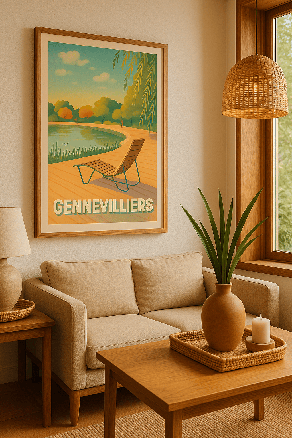Affiche Gennevilliers — Un havre de paix bucolique · poster d'art de Gennevilliers