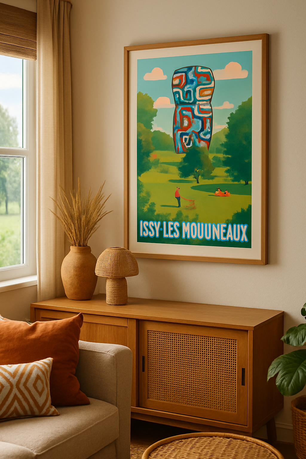 Affiche Issy-les-Moulineaux — Havre de Nature et d'Art Moderne · poster d'art de Issy-les-Moulineaux