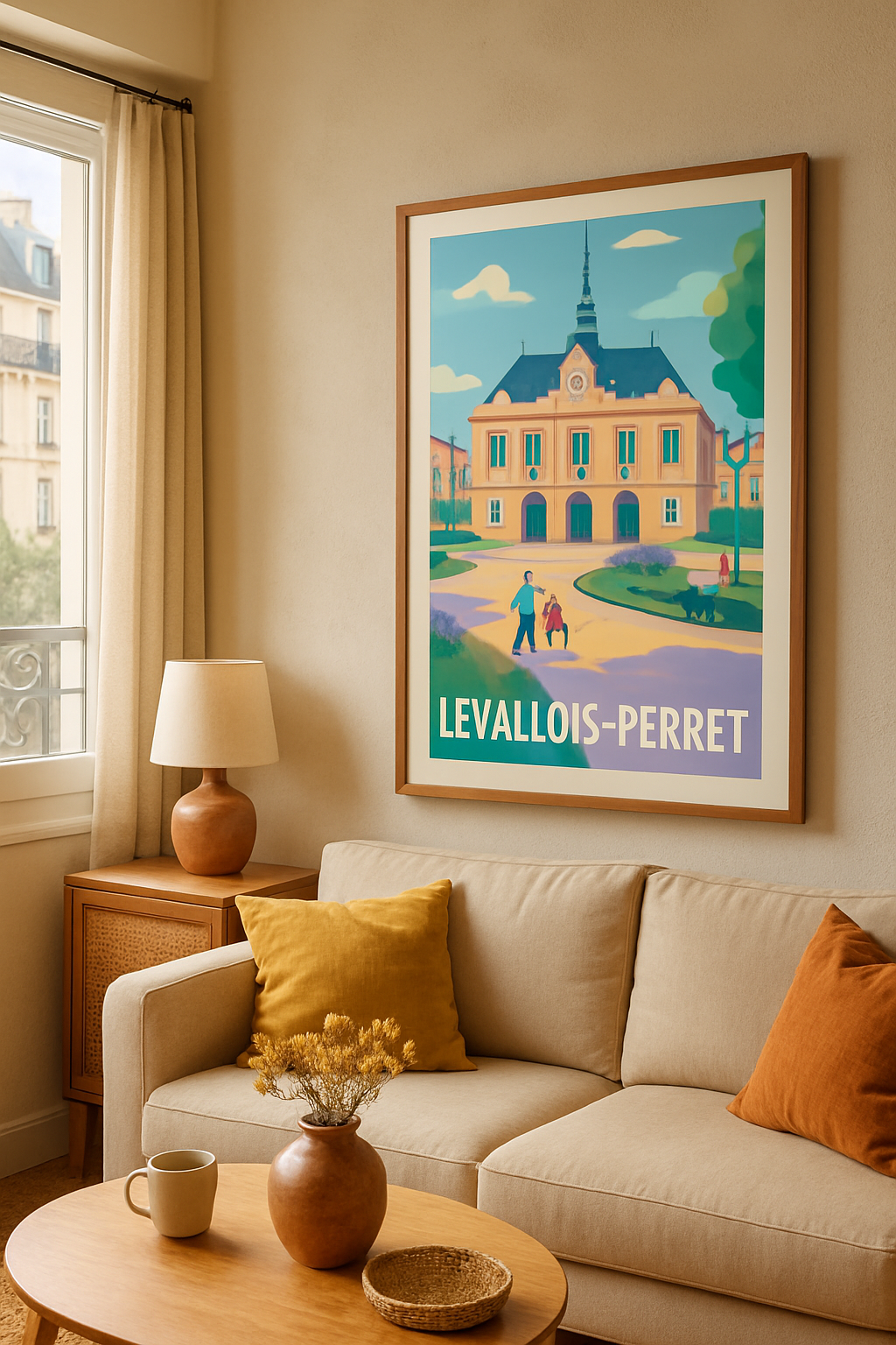 Affiche Levallois-Perret — Charme et Sérénité du Cœur de Ville · poster d'art de Levallois-Perret