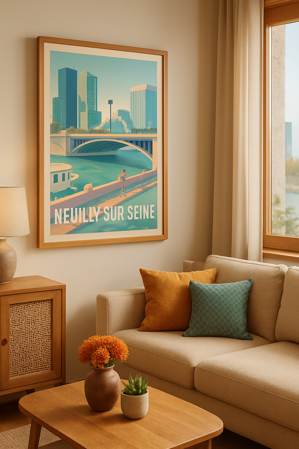 Hauts-de-Seine France Affiche de Neuilly-sur-Seine - Élégance et modernité au fil de l'eau