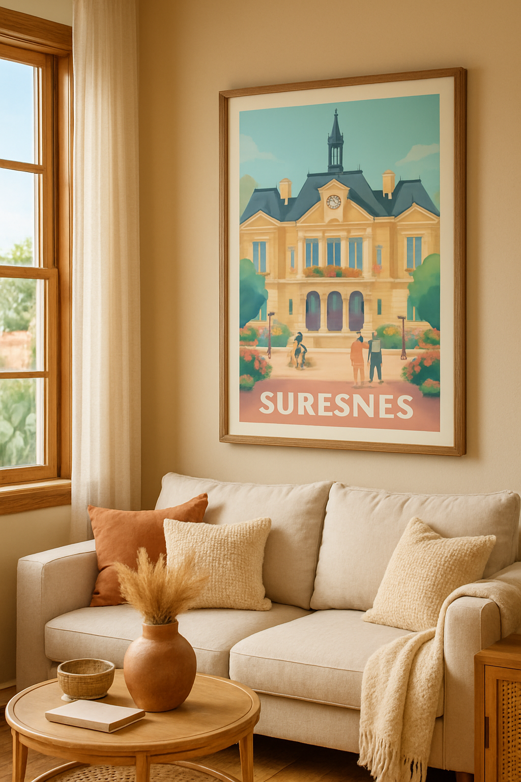 Hauts-de-Seine France Affiche de Suresnes - Élégance et Sérénité au Cœur de la Ville