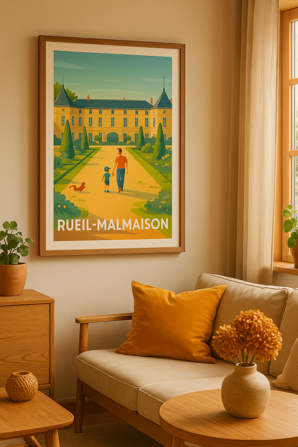 Hauts-de-Seine France Affiche Rueil-Malmaison - Promenade au Château de Malmaison