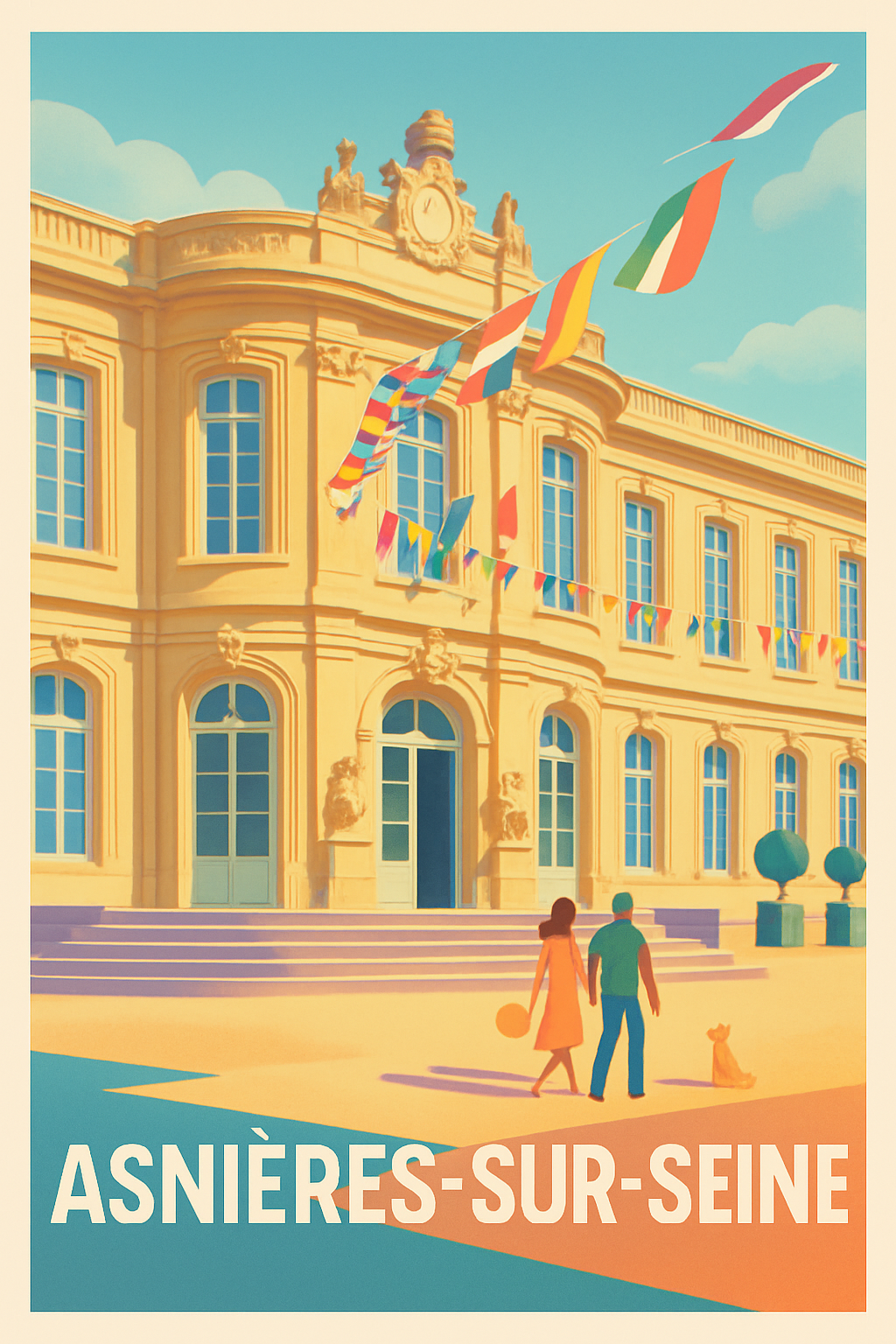 Hauts-de-Seine France Pas de Cadre / 20 × 30cm Affiche de Asnières-sur-Seine - Charme et lumière d'une ville élégante