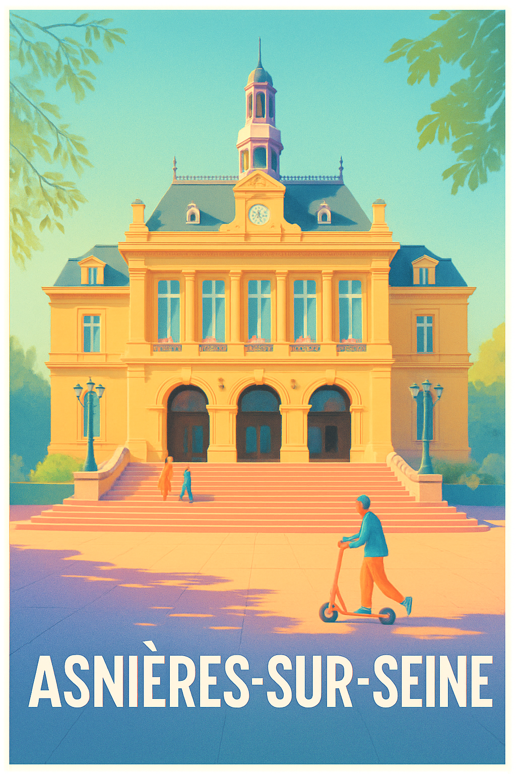 Hauts-de-Seine France Pas de Cadre / 20 × 30cm Affiche de Asnières-sur-Seine - Charme et modernité au cœur de la ville