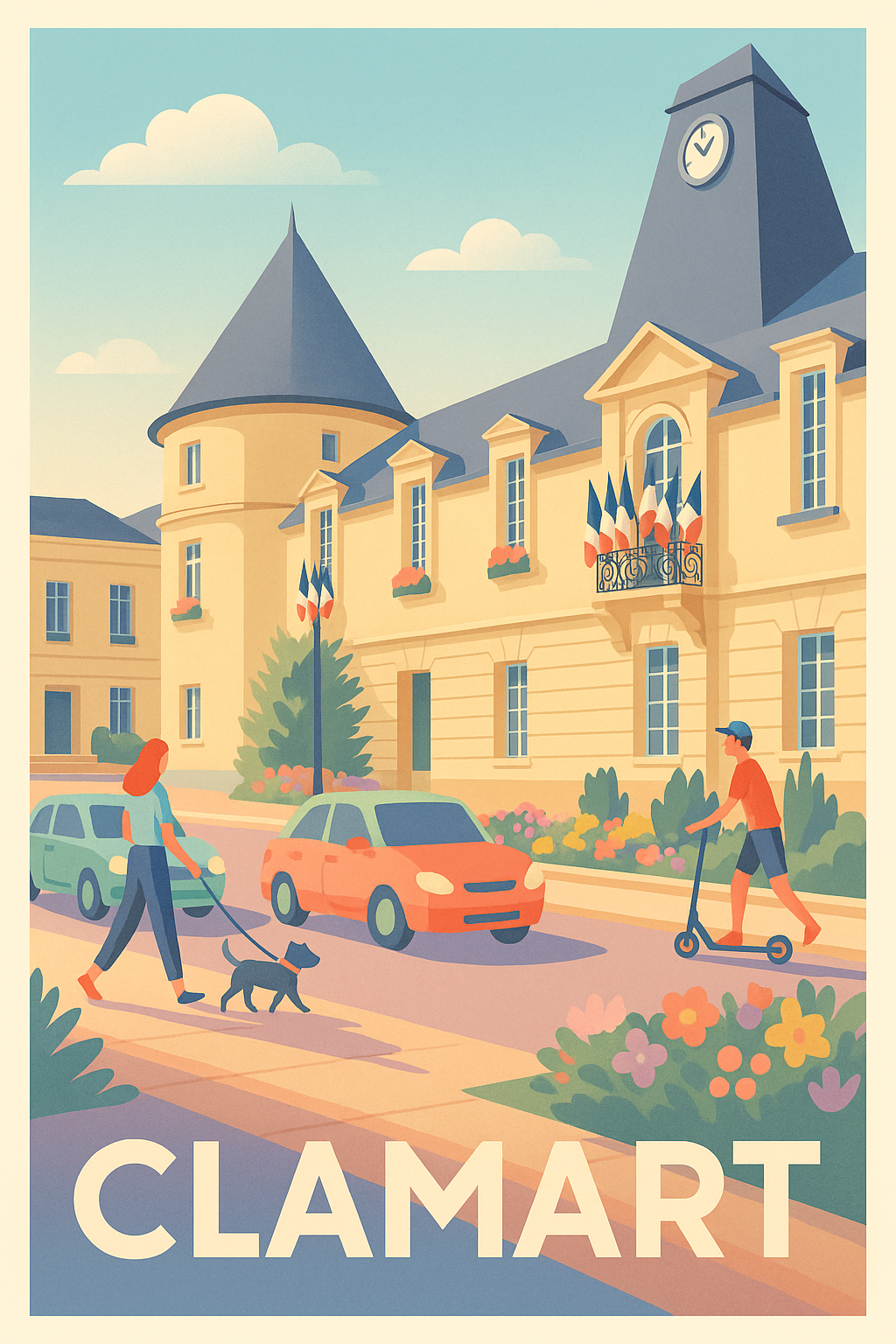 Hauts-de-Seine France Pas de Cadre / 20 × 30cm Affiche de Clamart - Charme et douceur de vie locale