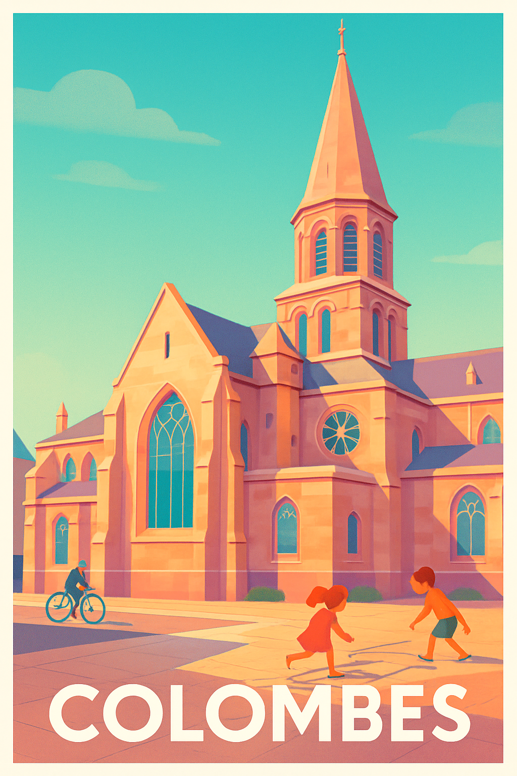 Hauts-de-Seine France Pas de Cadre / 20 × 30cm Affiche de Colombes - Charme et douceur au cœur de la ville