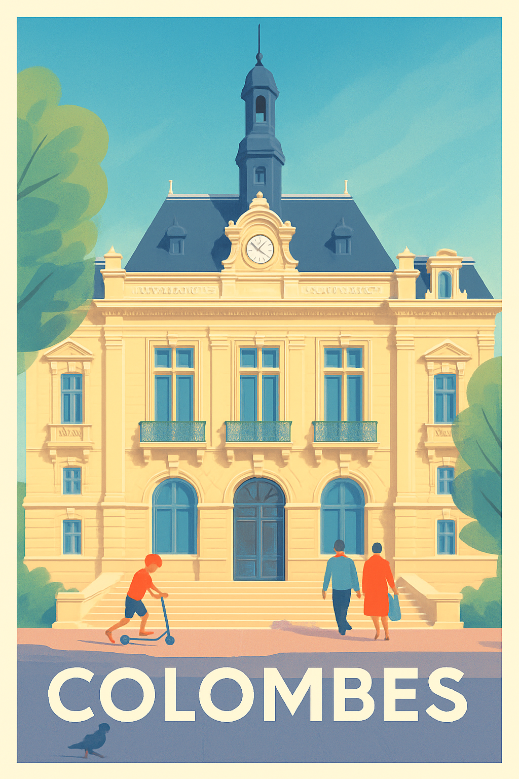 Hauts-de-Seine France Pas de Cadre / 20 × 30cm Affiche de Colombes - Charme et élégance urbaine