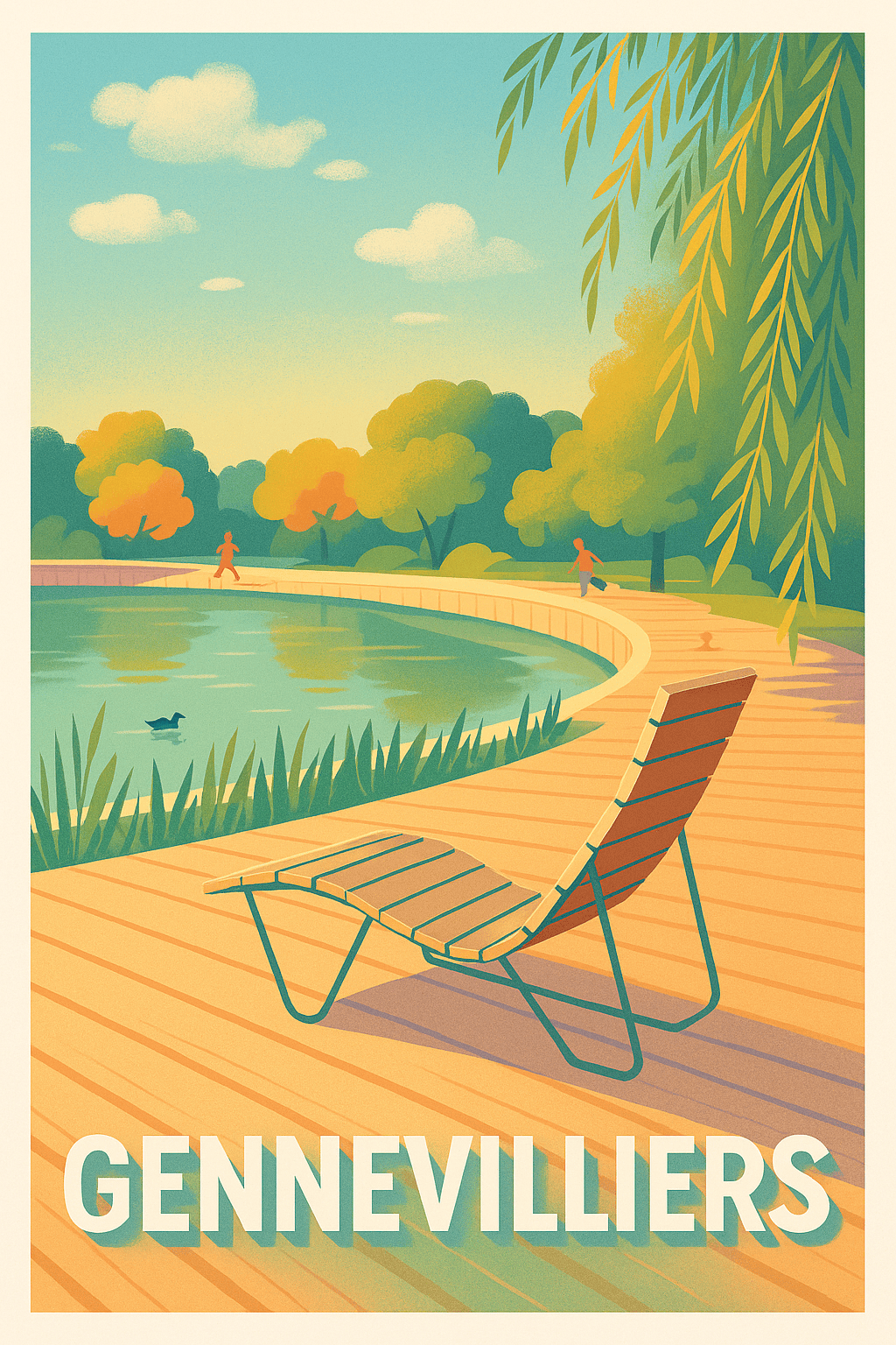 Hauts-de-Seine France Pas de Cadre / 20 × 30cm Affiche de Gennevilliers - Un havre de paix bucolique