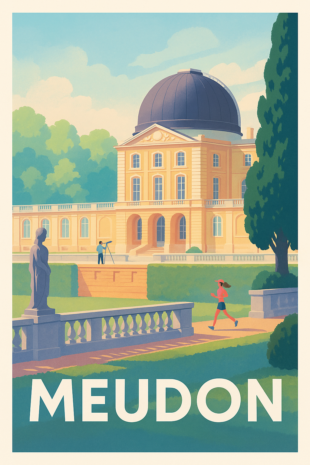 Hauts-de-Seine France Pas de Cadre / 20 × 30cm Affiche de Meudon - L'élégance du patrimoine et la douceur de vivre