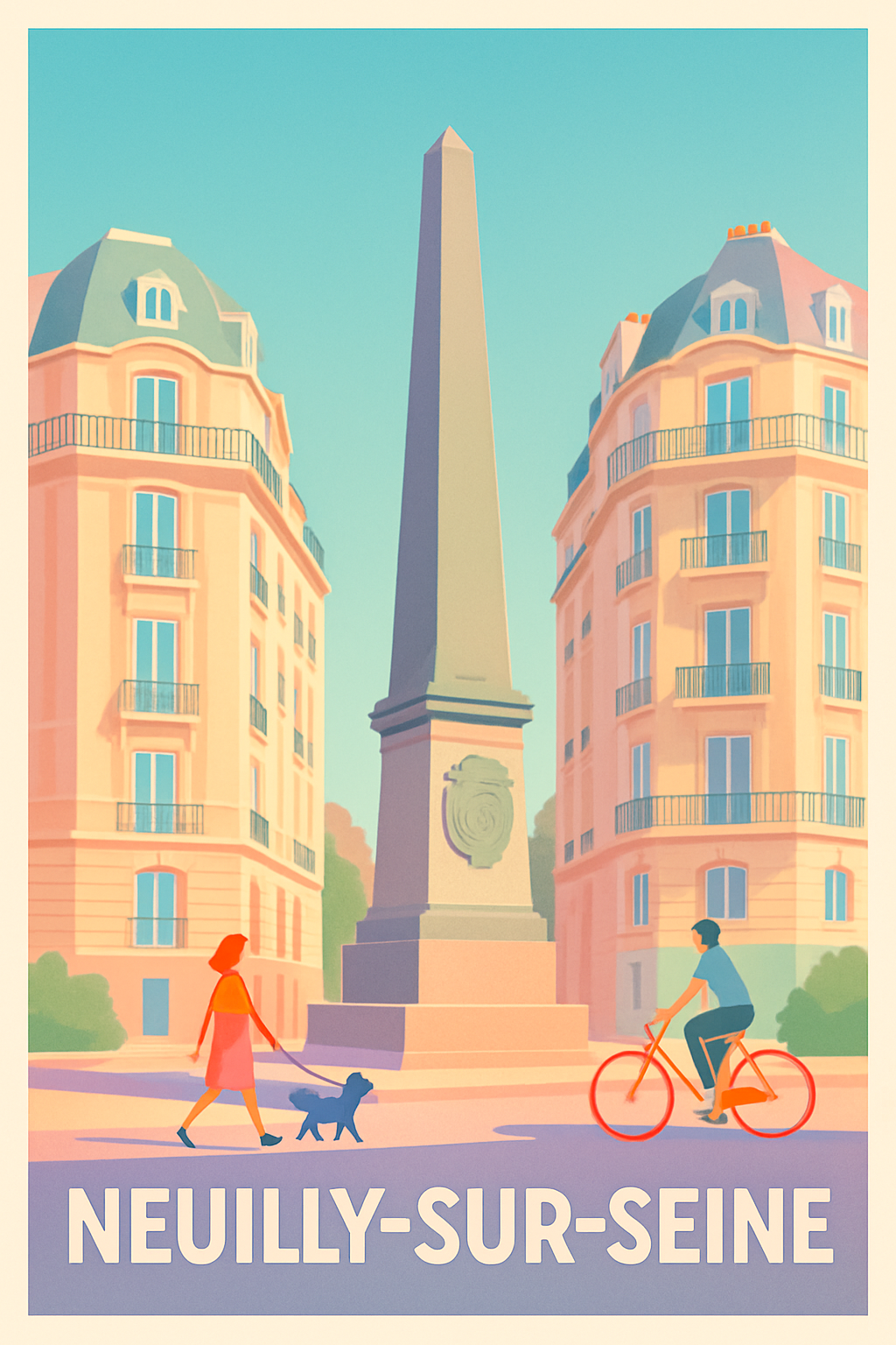 Hauts-de-Seine France Pas de Cadre / 20 × 30cm Affiche de Neuilly-sur-Seine - Charme et élégance urbaine