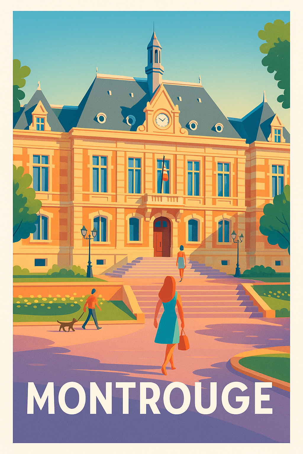 Hauts-de-Seine France Pas de Cadre / 20 × 30cm Affiche Montrouge - Élégance et lumière au cœur de la banlieue parisienne