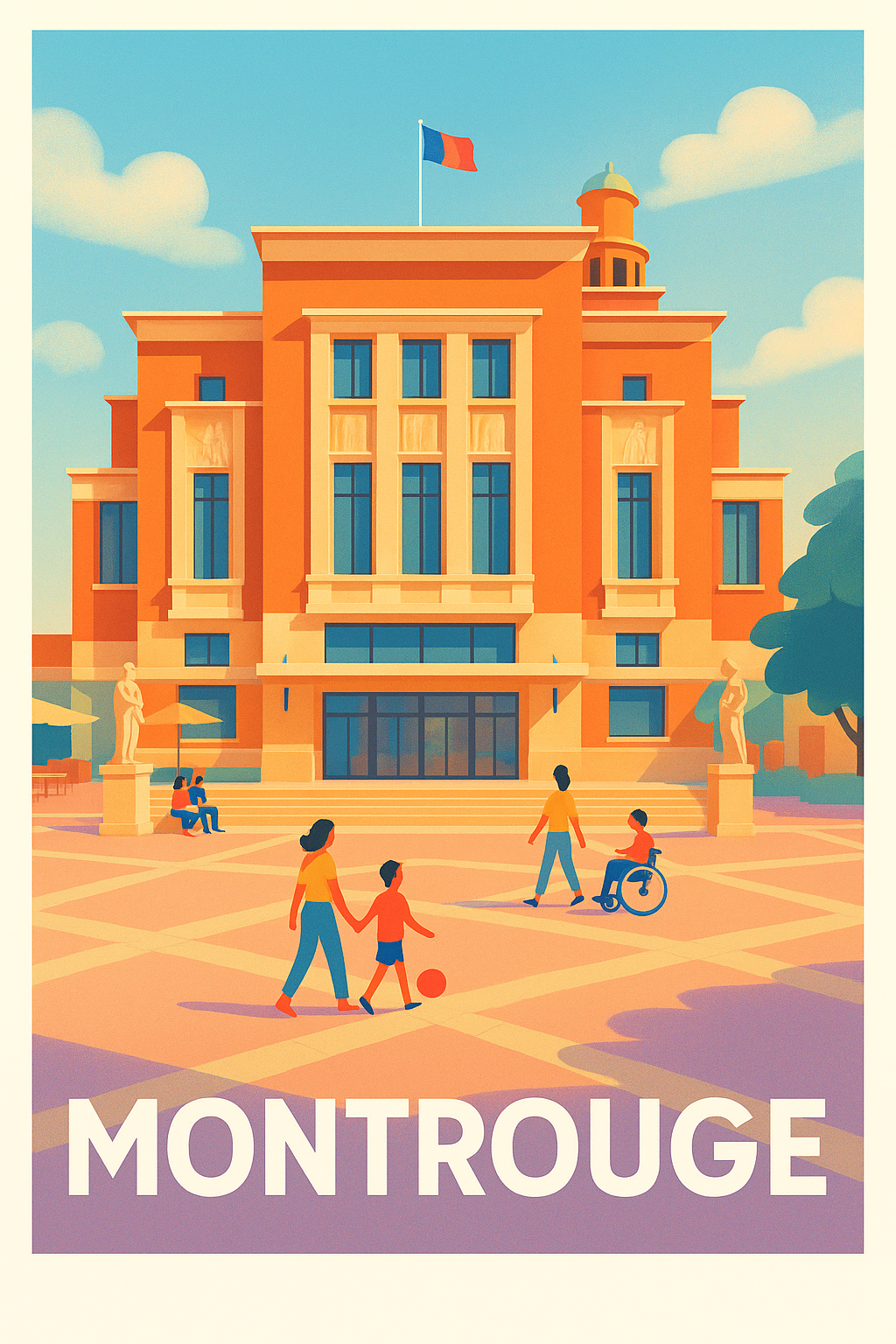 Hauts-de-Seine France Pas de Cadre / 20 × 30cm Affiche Montrouge - L'élégance urbaine au cœur de la ville