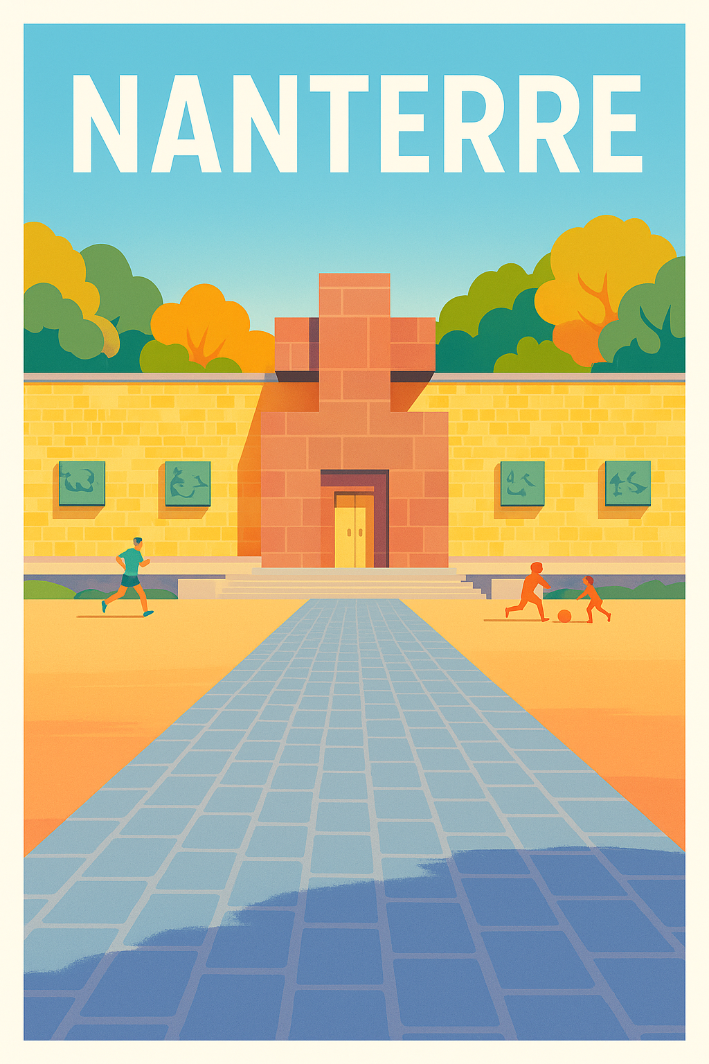 Affiche Nanterre — L'entrée iconique au cœur de la ville · poster d'art de Nanterre