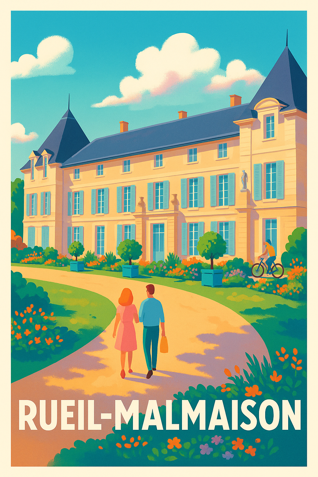 Hauts-de-Seine France Pas de Cadre / 20 × 30cm Affiche Rueil-Malmaison - Élégance et Couture au Château