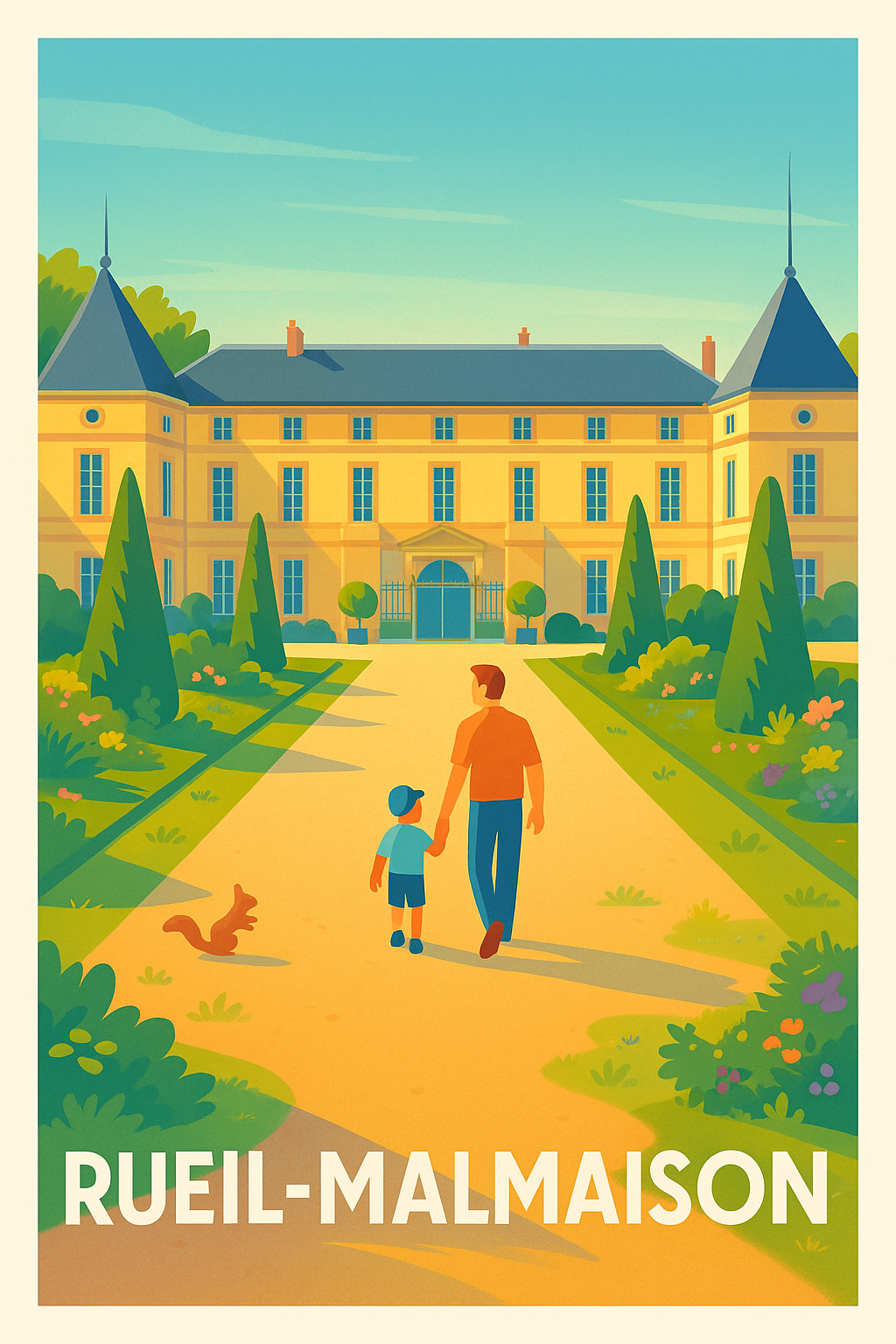 Affiche Rueil-Malmaison — Promenade au Château de Malmaison · poster d'art de Rueil-Malmaison