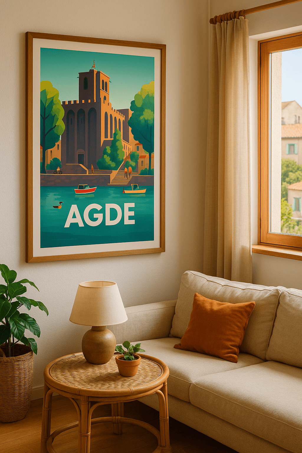 Hérault France Affiche de Agde - Atmosphère paisible au bord de l’Hérault