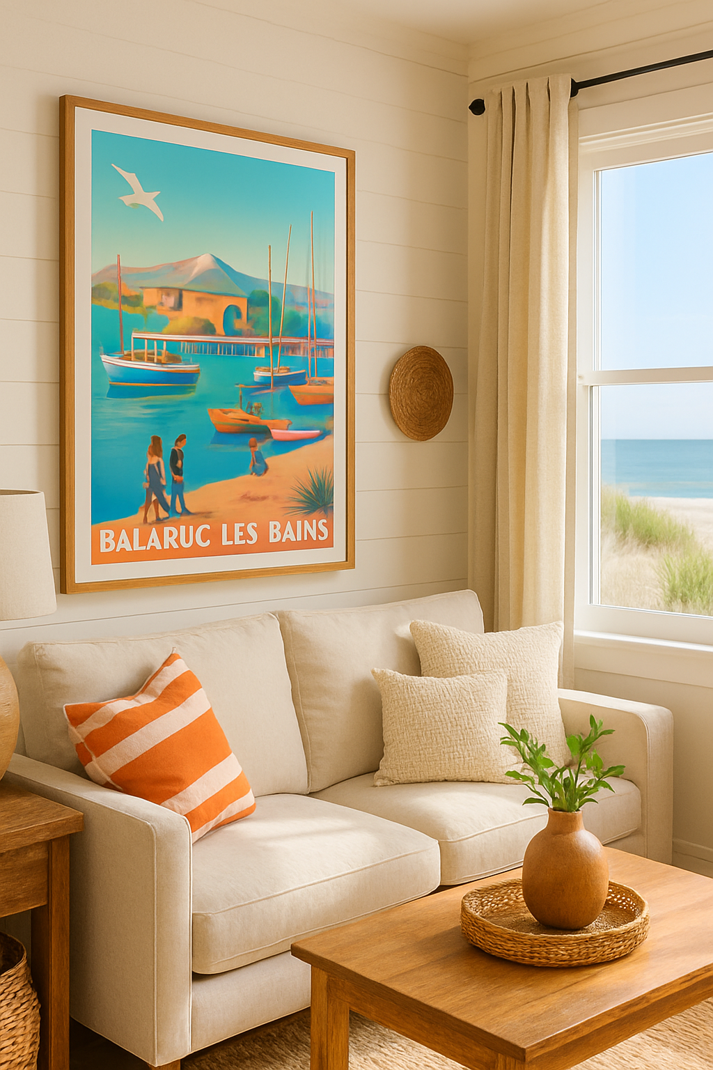Affiche Balaruc-les-Bains — Escapade au bord de l'eau · poster d'art de Balaruc-les-Bains