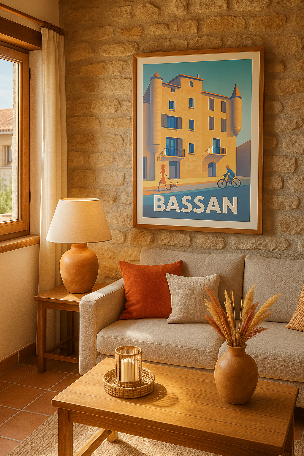 Affiche Bassan — Charme ensoleillé et douceur de vie · poster d'art de Bassan
