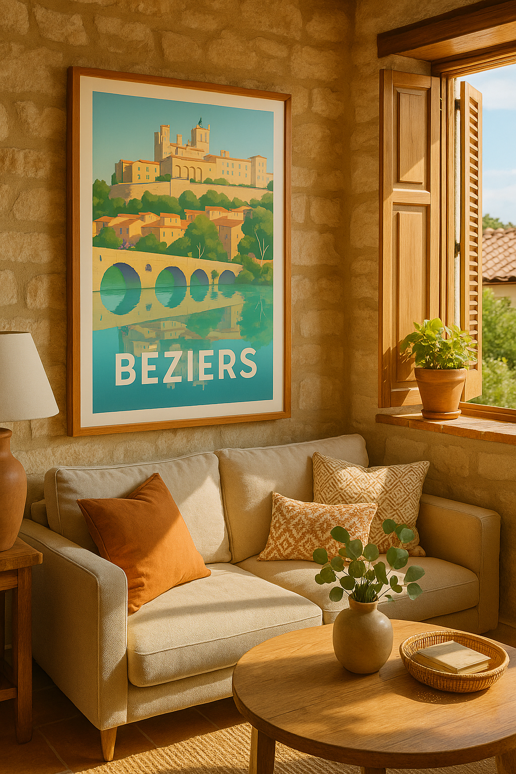 Hérault France Affiche de Béziers - L'élégance méridionale au fil de l'eau