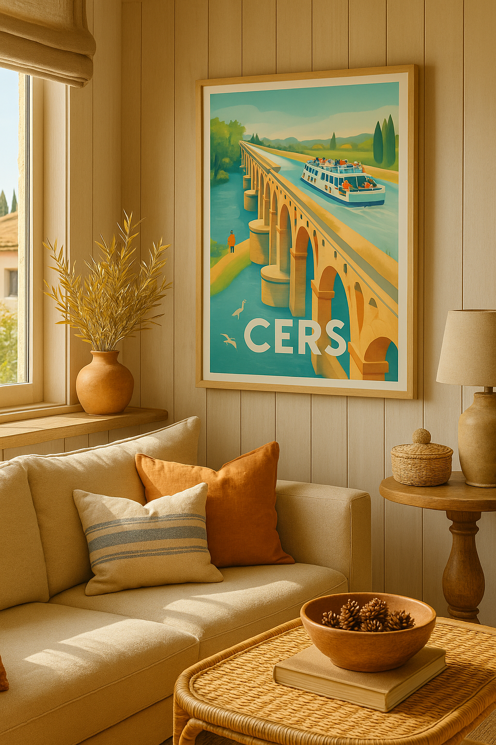 Affiche Cers — Voyage bucolique sur le canal · poster d'art de Cers