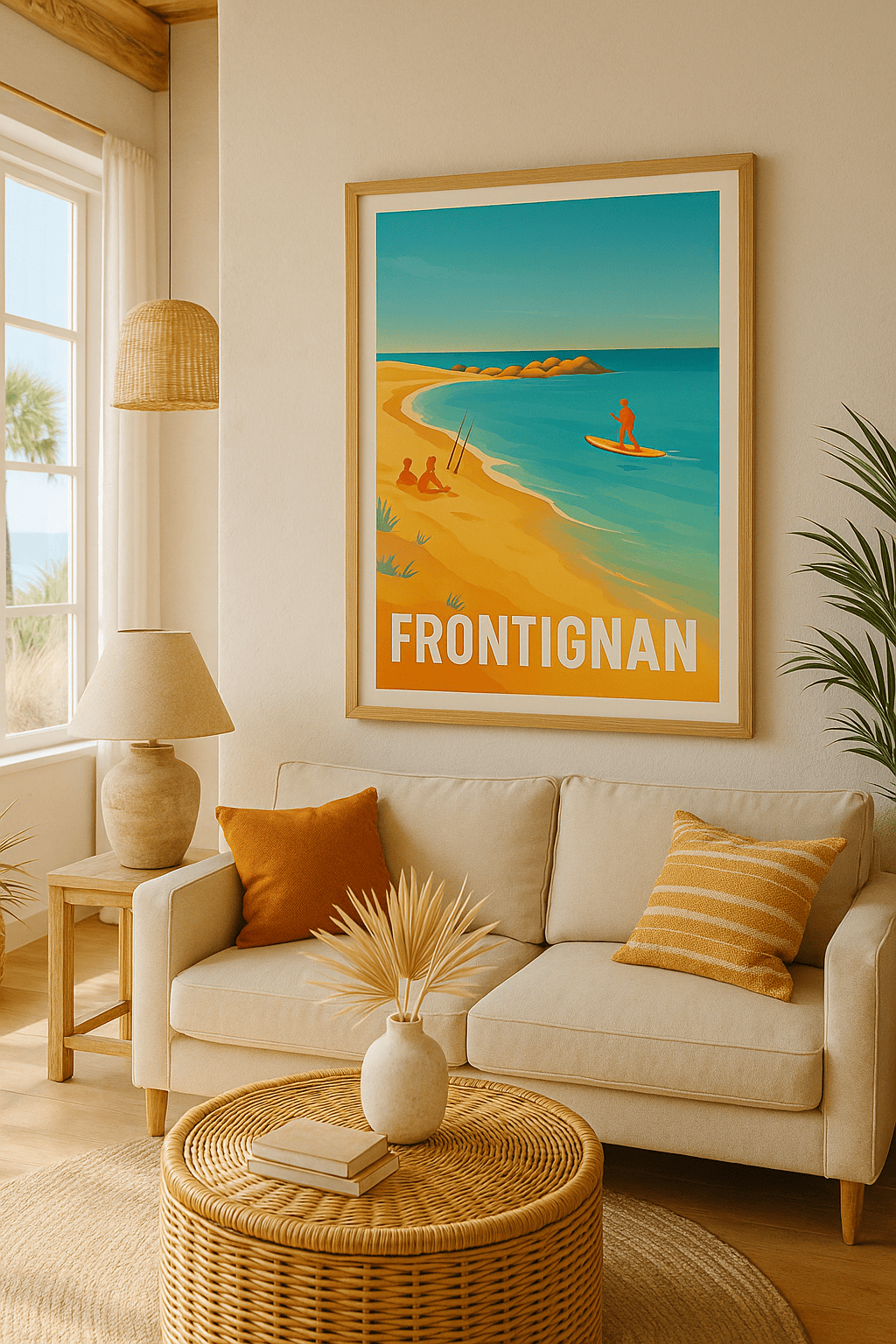 Hérault France Affiche de Frontignan - Évasion balnéaire en Méditerranée