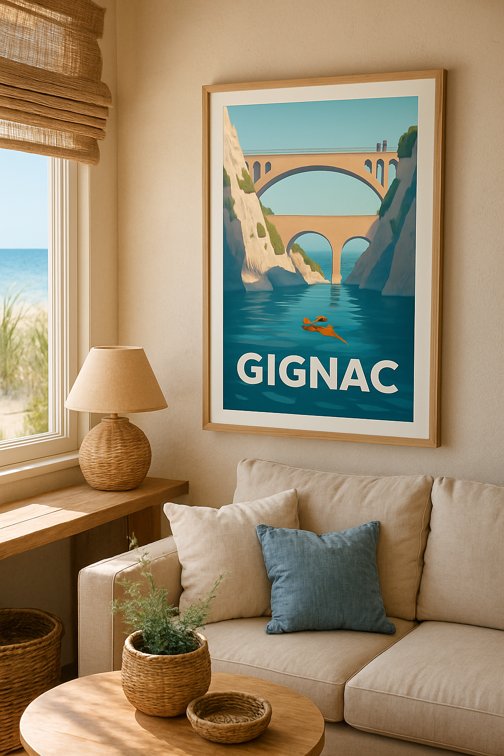 Hérault France Affiche de Gignac - Évasion au fil de l'eau