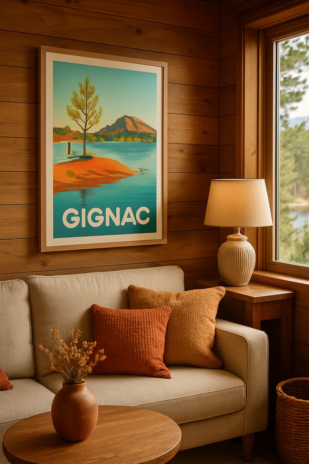 Hérault France Affiche de Gignac - Évasion nature au fil de l'eau