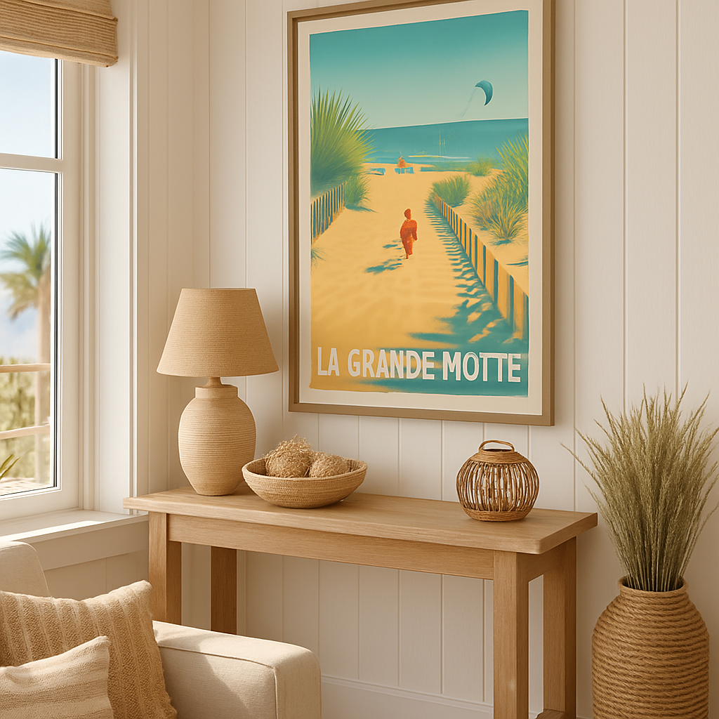 Hérault France Affiche de La Grande-Motte - L'évasion ensoleillée à la plage