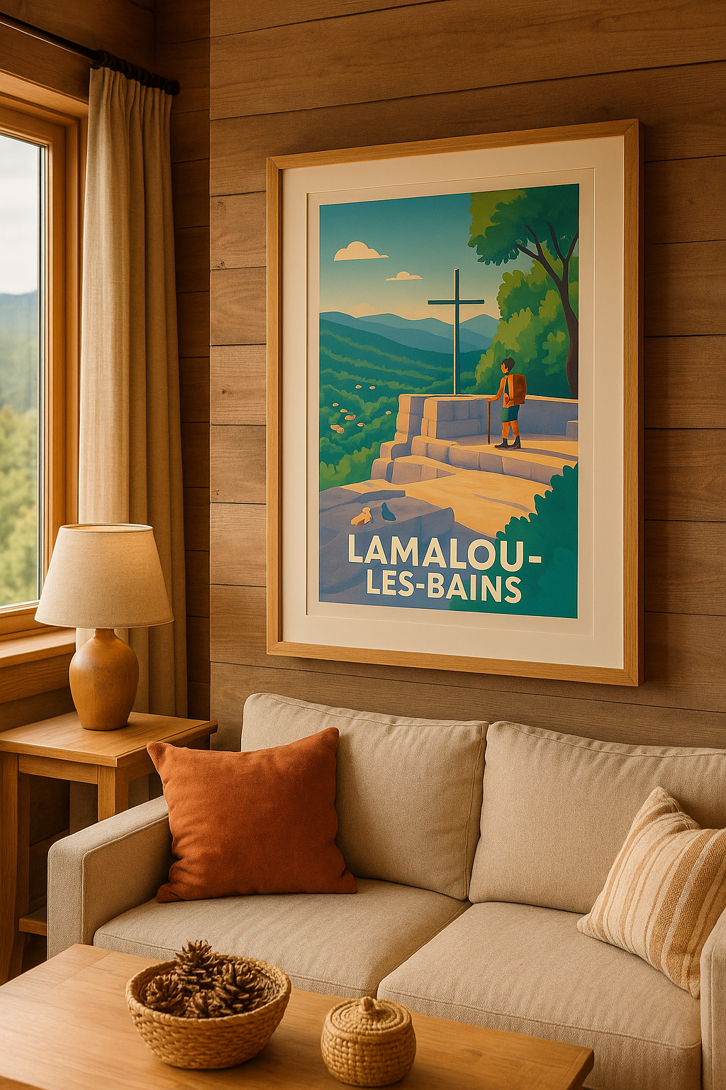 Affiche Lamalou-les-Bains — Évasion nature et sérénité · poster d'art de Lamalou-les-Bains